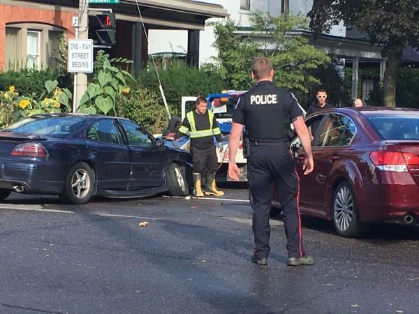 Collision at Aberdeen and Queen on September 19, 2017 (Image Credit: Maureen Wilson)