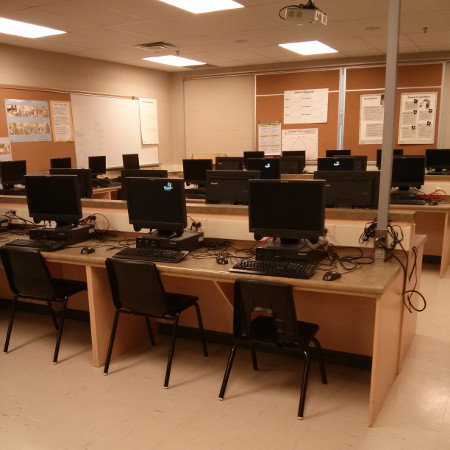 The computer room on the second floor of the Beasley Community Centre. Former Dr. Davey Principal Leah Schwenger envisioned this for community use after-hours (Photograph by Sylvia Nickerson)