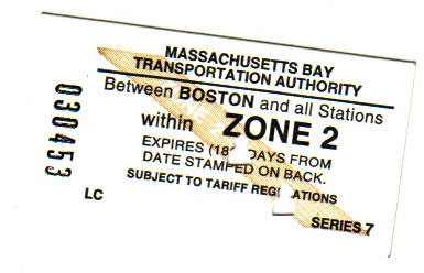 Boston Commuter Line: even the tickets are quaint