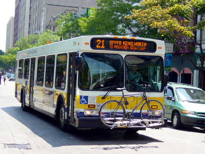 HSR bus with a bicycle on the rack (RTH file photo)