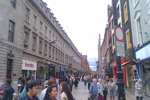 North of the Liffey, the pedestrianized Henry Street runs west from O'Connell Street