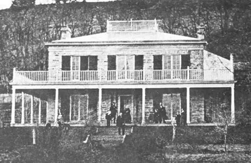 Figure 9: The Durand house, built in 1806 at the base of the escarpment (and close to known quarries below the modern Jolley Cut). It was sold in 1815 to George Hamilton. The dangers of using the primitive roads up the escarpment were graphically described by Charles Durand in his autobiography. At that time, it was hardly possible to bring large loads of stone down from quarries on the Mountain.