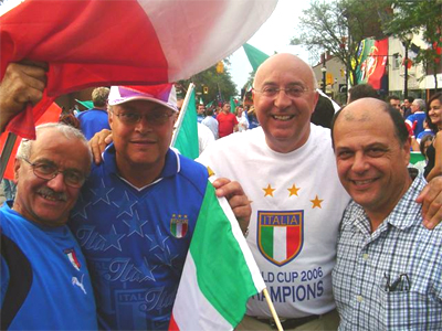 Larry Di Ianni celebrates Italy's World Cup win