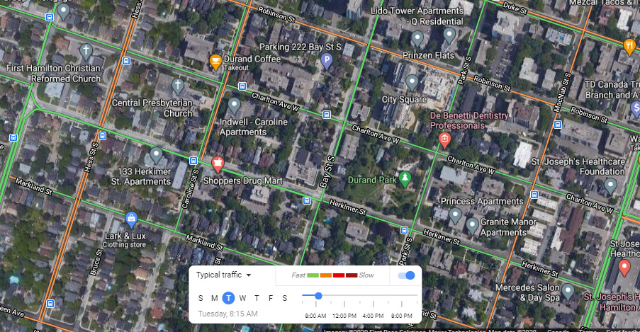 Typical traffic on Herkimer and Charlton on a weekday morning (Image Credit: Google Maps)