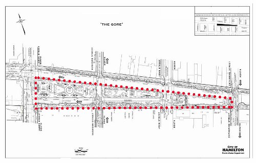 Gore Master Plan study boundaries (Image Credit: City of Hamilton)