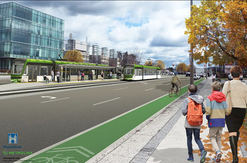 LRT alignment rendering at McMaster University