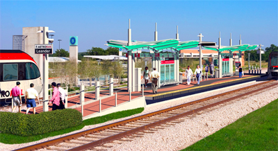 LRT Station in suburban Austin