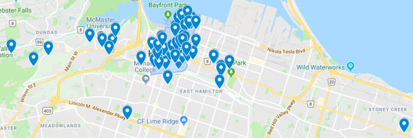 Map B: Hamilton donations
