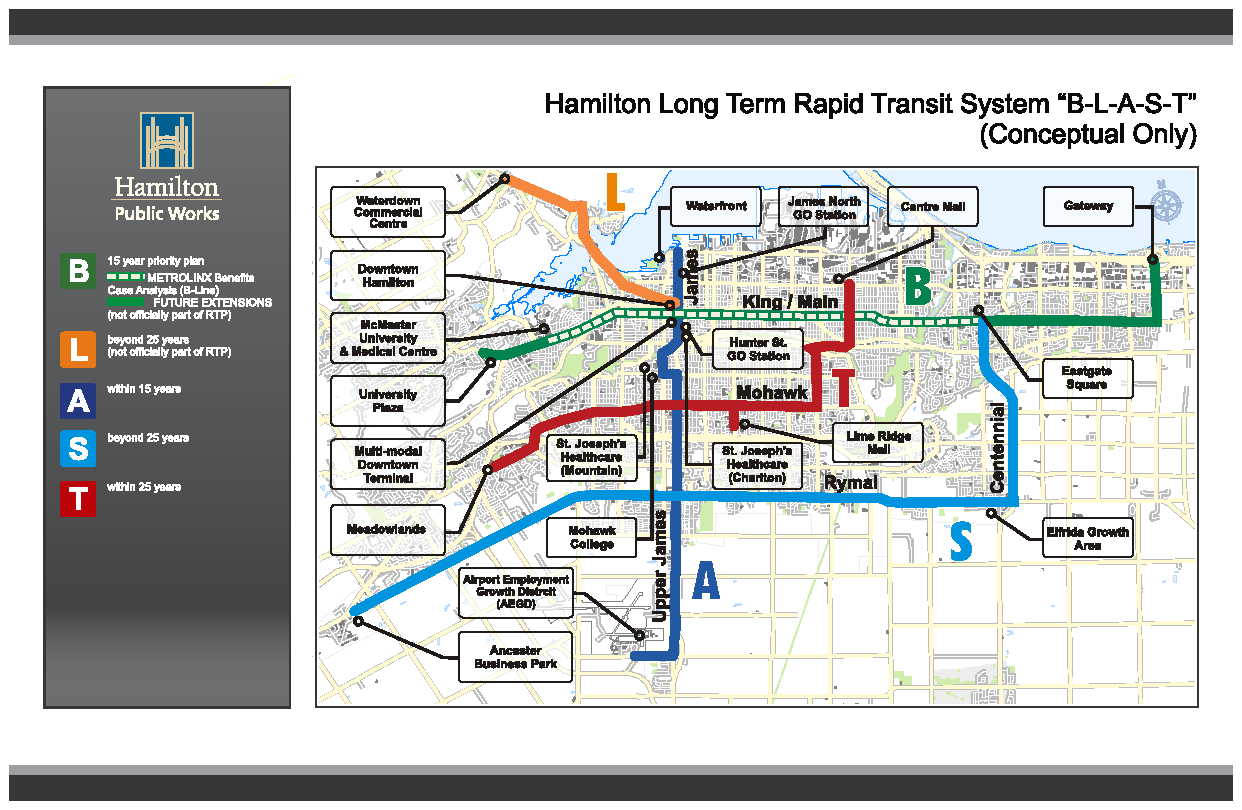 Hamilton's Long Term Rapid Transit B-L-A-S-T System