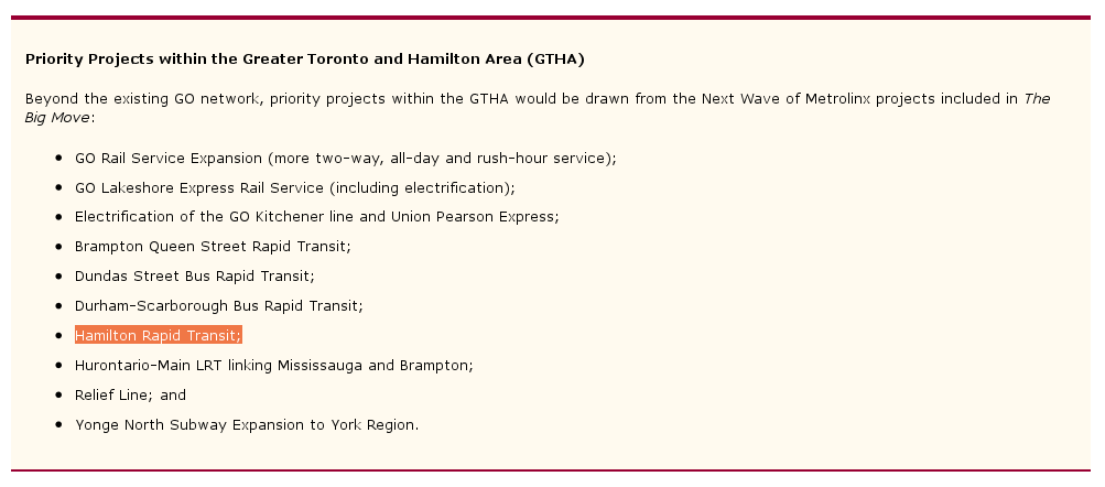 'Hamilton Rapid Transit' in 2014 Ontario Budget
