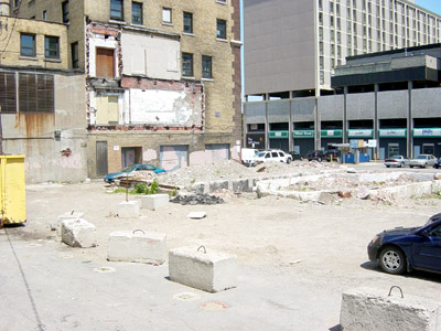 The rear of the Connaught sits empty and underused as a surface parking lot (RTH file photo)
