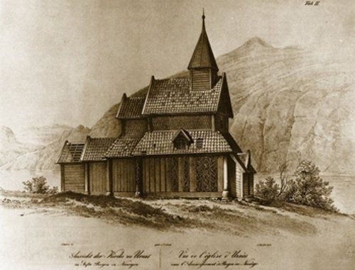 Fig. 13. Urnes (Norway), Stave Church, after J.C. Dahl (1837).