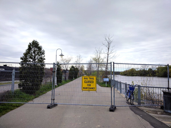 Waterfront Trail closed at Bayfront Park in May, 2017 (RTH file photo)