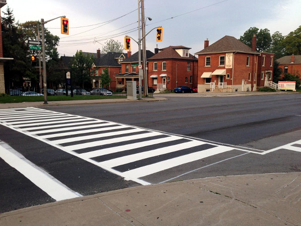 Zebra crossing at King and Strathcona