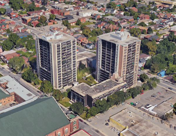 192 Hughson Street North (left) and 181 John Street North (Image Credit: Google Earth)