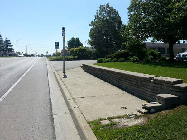 Another bus stop island