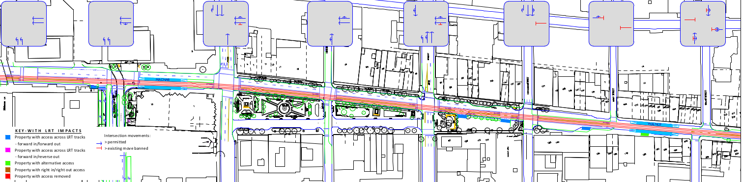 B-Line LRT alignment through Gore Park (Source: City of Hamilton)
