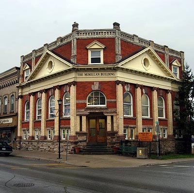 The Beaux-Arts McMillan Building has an elegant corner entrance