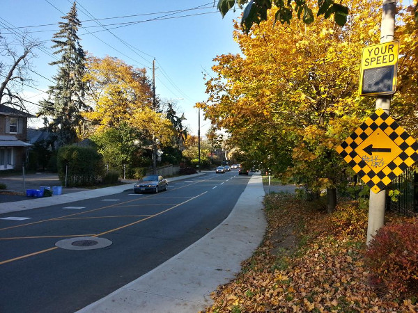 Speed Radar set up at bottom of Beckett Drive