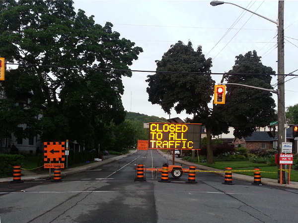 Queen Street south of Aberdeen is closed for the summer