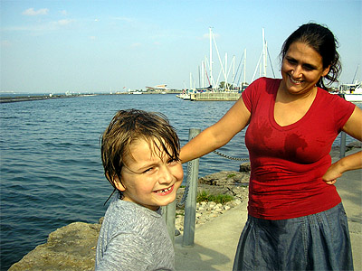 Jack and Susie at Hamilton Harbour. A wet, wild, fun sunny day.