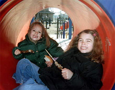 Emily and Jenny, Withrow Park, Toronto. Keep smiling Emily!