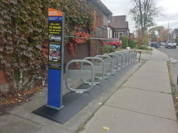 Sign up at bike share station, Charlton and Locke