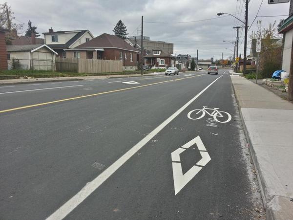 Westbound bike lane on Cannon past Gage