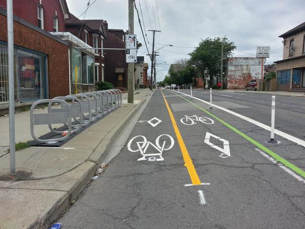 Cannon Cycle Track and Bike Share station at Tisdale (RTH file photo)