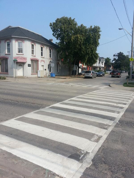Zebra crossing at Cannon and Smith