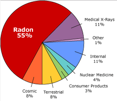 Chart: sources of radiation (Image Credit: Take Action on Radon)