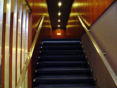 Stairway to Heaven?? Well, actually Council chambers. Stainless steel and beautiful wood.