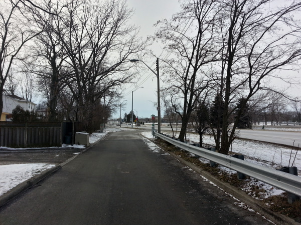 Looking west on Claremont Drive at West 5th/James Mountain Road