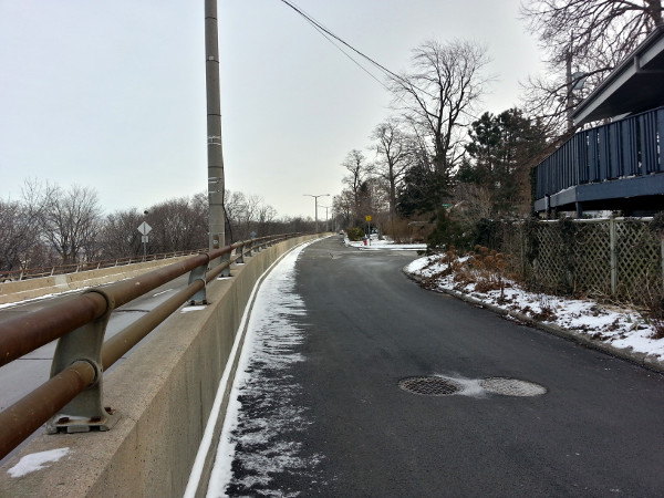 Looking east on Claremont Drive