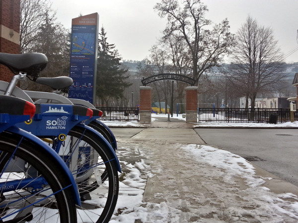 Looking south at Carter Park from Hamilton Bike Share station on West Avenue