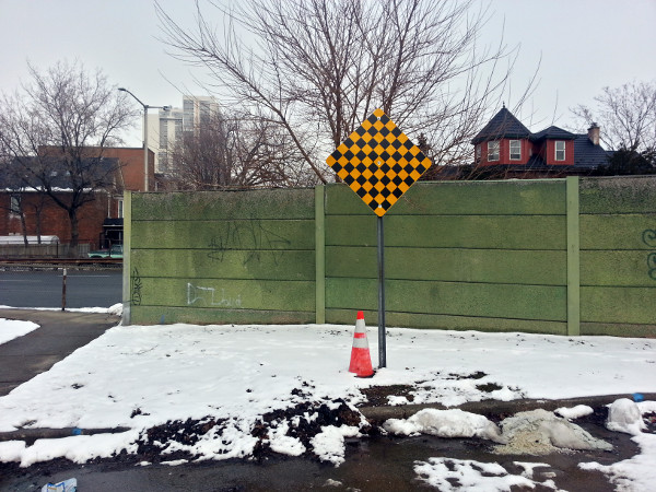 Concrete wall blocking West Avenue from Claremont