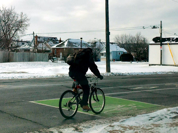 Visibility of bike lanes is more important than ever on snowy days