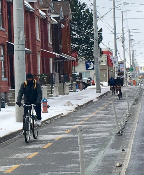 Cyclists on Cannon Cycle Track in winter (RTH file photo)