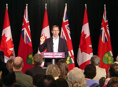 Ontario Premier Dalton McGuinty announces funding to restore the Lister Block