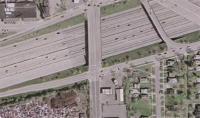 Yes, those are cars in the bottom left corner (Image Credit: Google Maps)