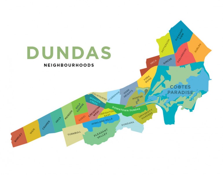 Jelly Brothers Map of Dundas Neighbourhoods
