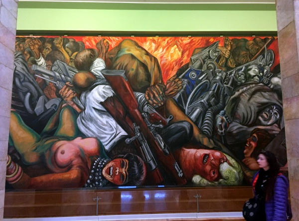 José Clemente Orozco, Catharsis, 1934 (with a person walking into my photo, sorry.)