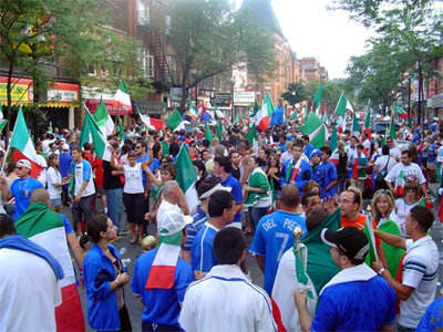 Celebrants throng the street after Italy's win in the 2005 World Cup (RTH file photo)