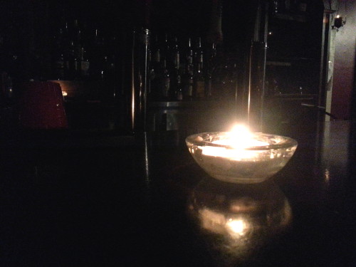 Candles lit the bar at the Baltimore House