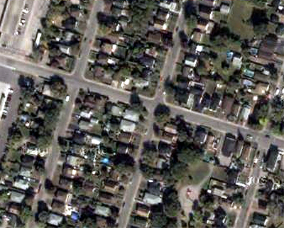 Glow Avenue (east-west) is wide, straight, and unimpeded (Photo Credit: Google Maps)