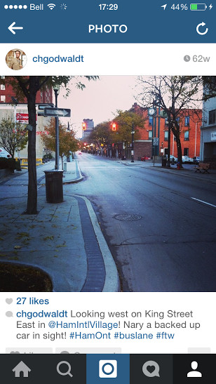 Instagram photo looking up King Street East on Friday, November 8, 2013