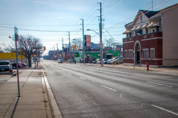 No moving cars in sight for several blocks