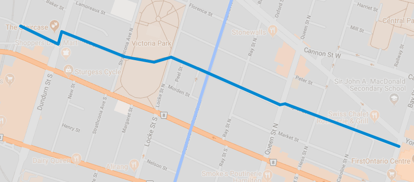 Map: proposed Hunt-Head-Napier Greenway route (Image Source: Google Maps)