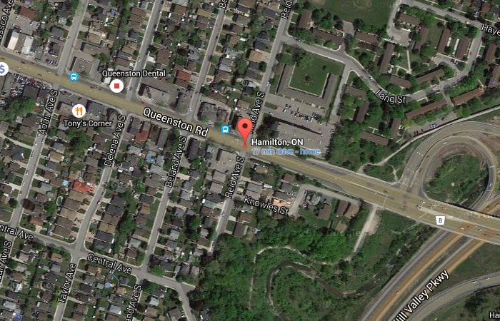 Queenston Road and Reid Avenue (Image Credit: Google Maps)