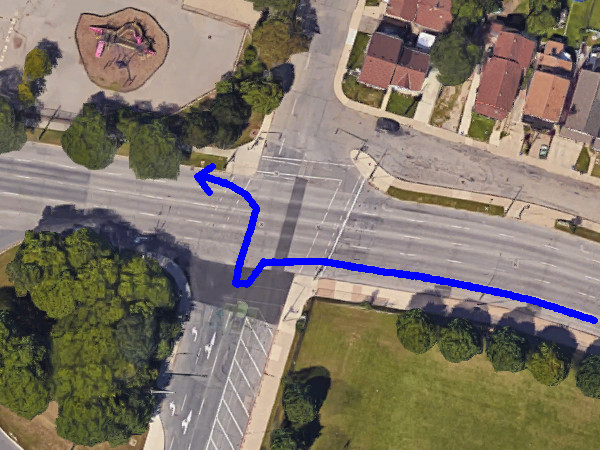 Current westbound bicycle route from Cannon to York via Hess (Image Credit: Google Maps)